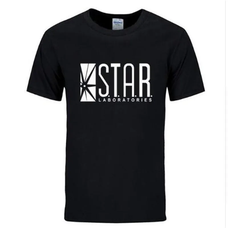 Мужская футболка с короткими рукавами с принтом «черная звезда», «лаборатория», Мужская новинка, футболка, Мужская футболка, одежда для мальчиков, аниме, комикс, вспышка