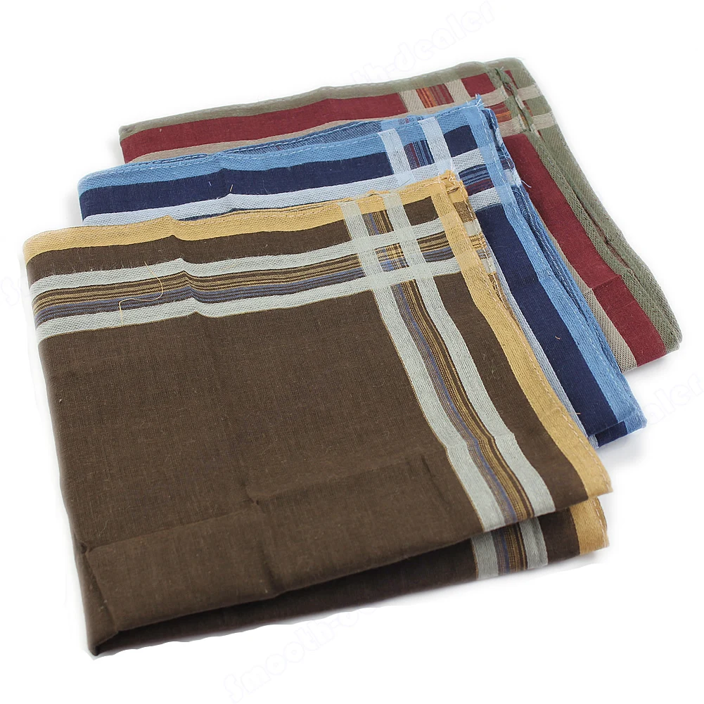 

Men's Classic Comfort Soft Cotton Blend Plaid Handkerchief 40*40cm High Quality