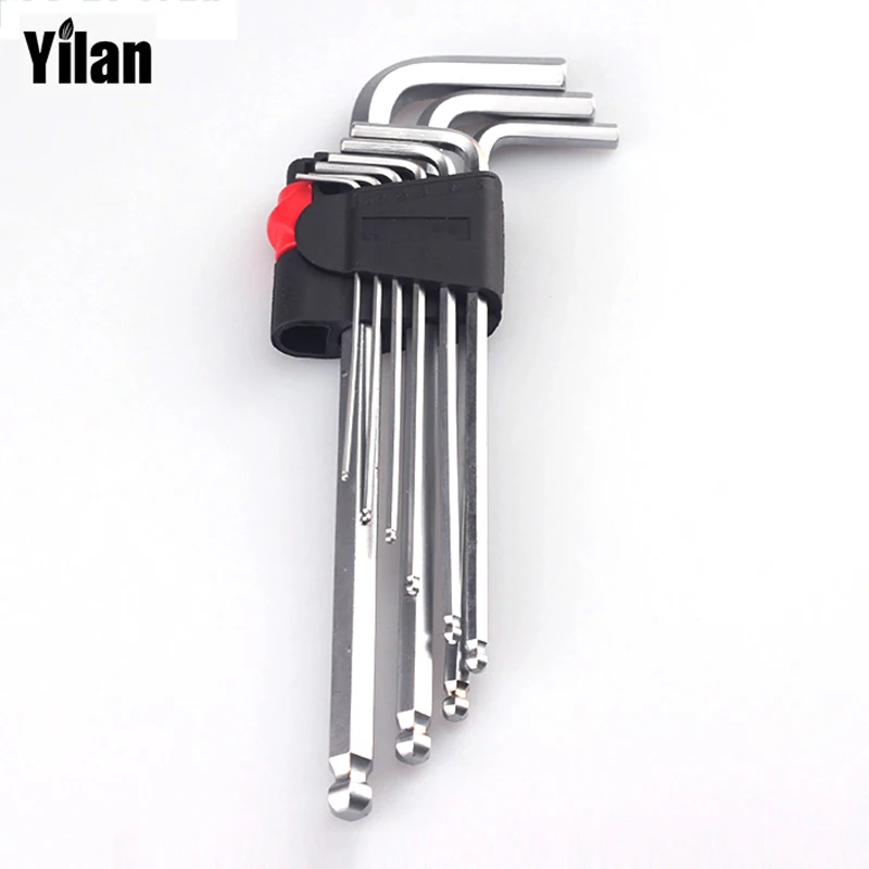 9PCS/Set Hexagon Wrench Allen key 1.5 10MM Durable Reinforced Toughen