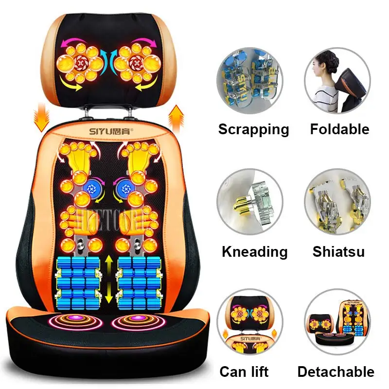 

5D Electric Back Thai Massager Mat Cushion Vibrating Cervical Massage Pillow Multifunctional Neck Waist Body Massage Chair