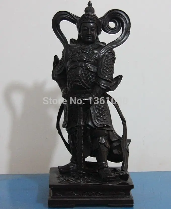 

xd 00630 16 Chinese Copper Bronze famous Leader Veda Wei Tuo WeiTuo warrior Buddha Statue