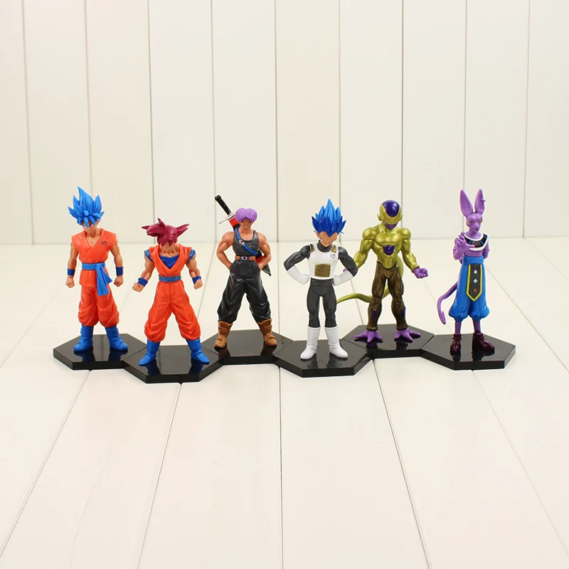 6 шт./лот Dragon Ball Z Super Saiyan плавки Vegeta Goku Gohan Frieza Cell Beerus Gotenks uub Фигурки игрушки Рождественский подарок