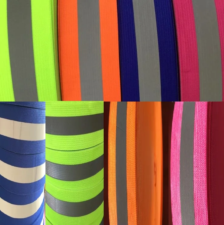 

Reflective Elastic Cord 4*1.5CM Knitted High Elastic Lycra Wrist Vest Fluorescent Reflective Elasticity Tape Garment Accessories