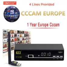 1 год Европа CCcam сервер HD freesat V8 супер DVB-S2 спутниковый ресивер Полный 1080 P Италия Испания арабский CCcam Клайн С USB Wi-Fi