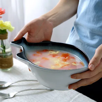 

Ceramic Bowl Soup Tray Creative Ware Korean Dishes Tableware Funny Container Huge Cute Slaver Fish Shape Ware Fruit Salad Dishes