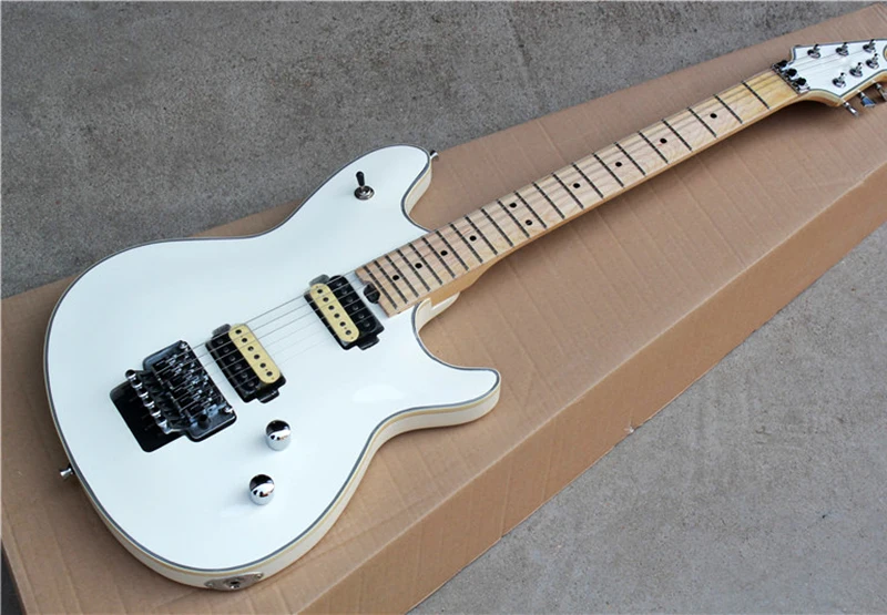 

White Electric Guitar with 2H Pickups,Maple Fretboard,Tremolo,Chrome Hardware,Binding Body,offering customized services