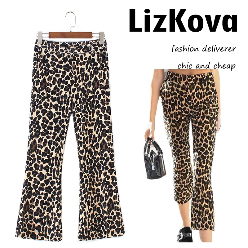 tiger print flare pants
