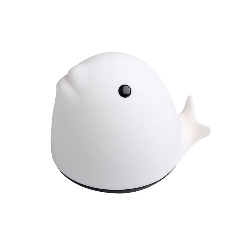 Soft Silicone LED Night Light Adorable Children Nursery Lamp Sensitive Tap Control Whale-shaped Mini Pat Lights USB Rechargeable | Лампы и