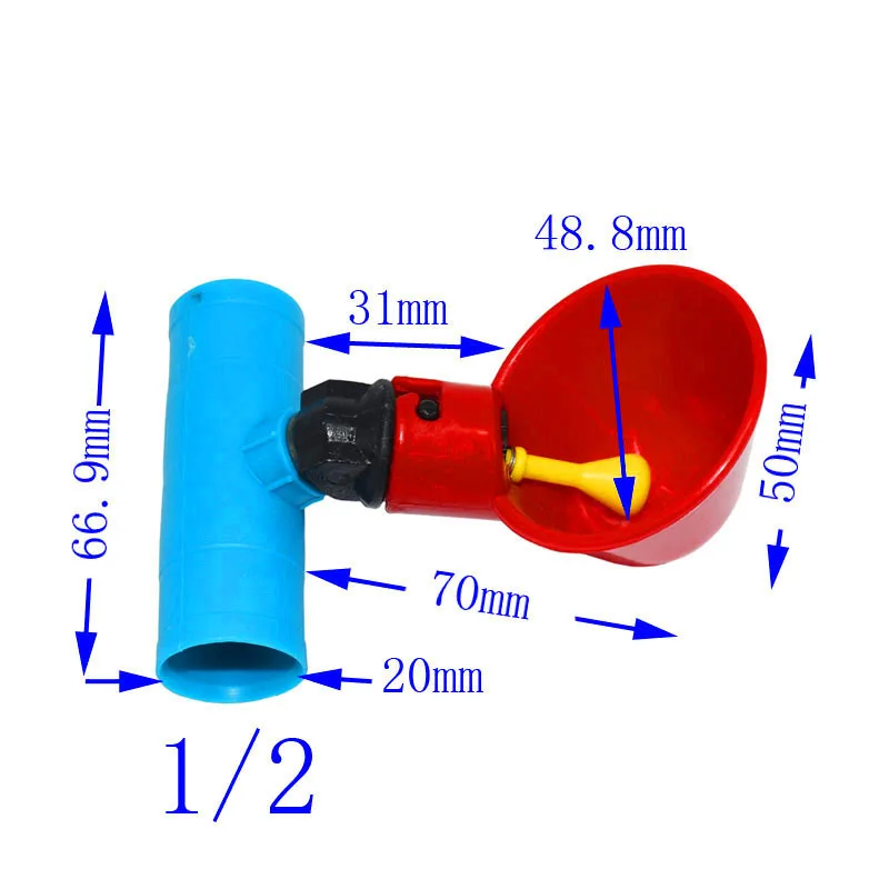 2 шт. автоматическая поилка для перепел курица поливная чаша желтые соски 20 мм/25 мм разъем фермы птицы система питьевой воды