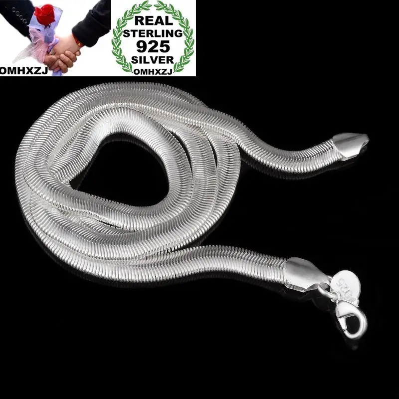 Omhxzj Wholesale Personality Fashion Unisex Party Gift Silver 6Mm Flat Snake Chain 925 Sterling Necklace Nc169 huismerk kopen in de aanbieding Omhxzj Wholesale Personality Fashion Unisex Party Gift Silver 6Mm Flat Snake Chain 925 Sterling Necklace Nc169 huismerk kopen in de aanbieding