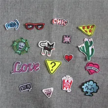 fashion popular patch 16 kind mixture hot melt adhesive applique embroidery patch DIY clothing accessory patch C723-C740