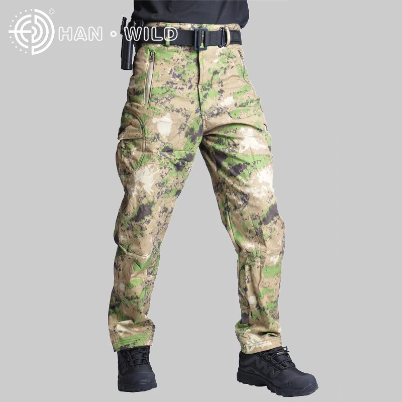 Poco de la piel de tiburón, impermeable a prueba de viento al aire libre senderismo Trekking CS caza de camuflaje pantalones hombres pantalones de lana pantalones de ejército Pantalones Poco de la piel de tiburón, impermeable a prueba de viento al aire libre senderismo Trekking CS caza de camuflaje pantalones hombres pantalones de lana pantalones de ejército Pantalones
