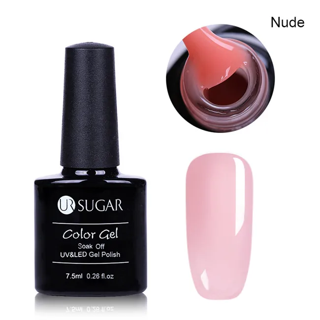 Ur Sugar 7,5 мл быстрое удлинение гель прозрачный розовый Типсы для ногтей строительный УФ гель для ногтей полиудлиняющий гель - Цвет: ur 04