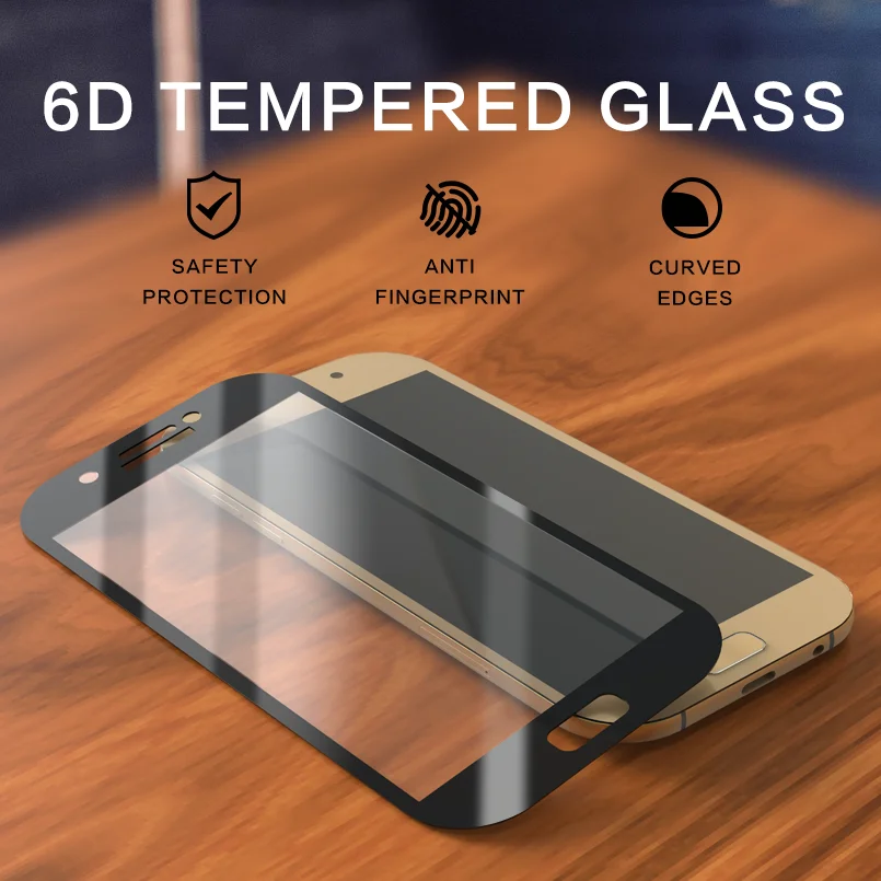 

ASINA 6D Screen Protector For Samsung Galaxy A5 2017 Tempered Glass Film Curved Full Cover Screen Protector For A8 2018 J7 2017