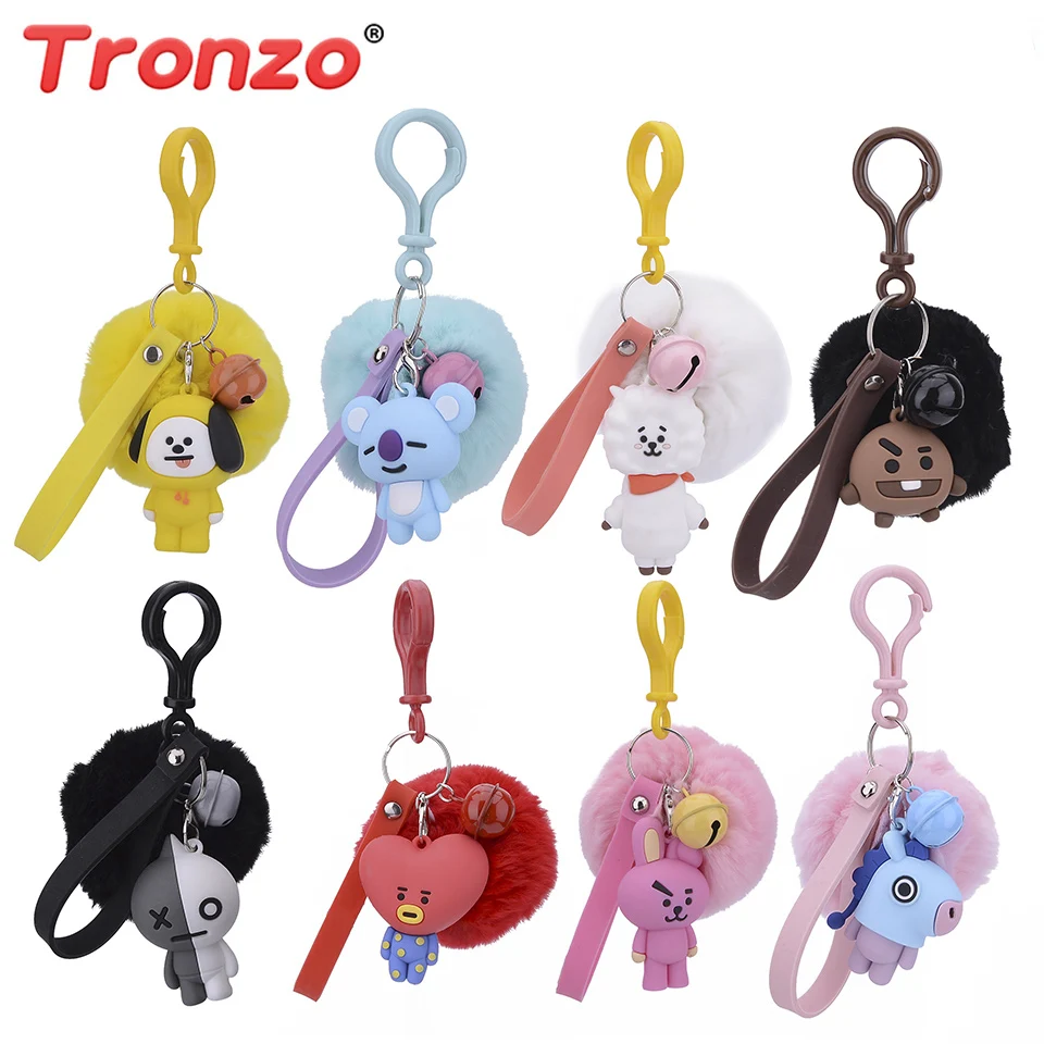 Брелок для ключей Tronzo BTS Kpop BT21 плюшевый брелок для ключей Tata Chimmy Koya Shooky Cooky для девочек