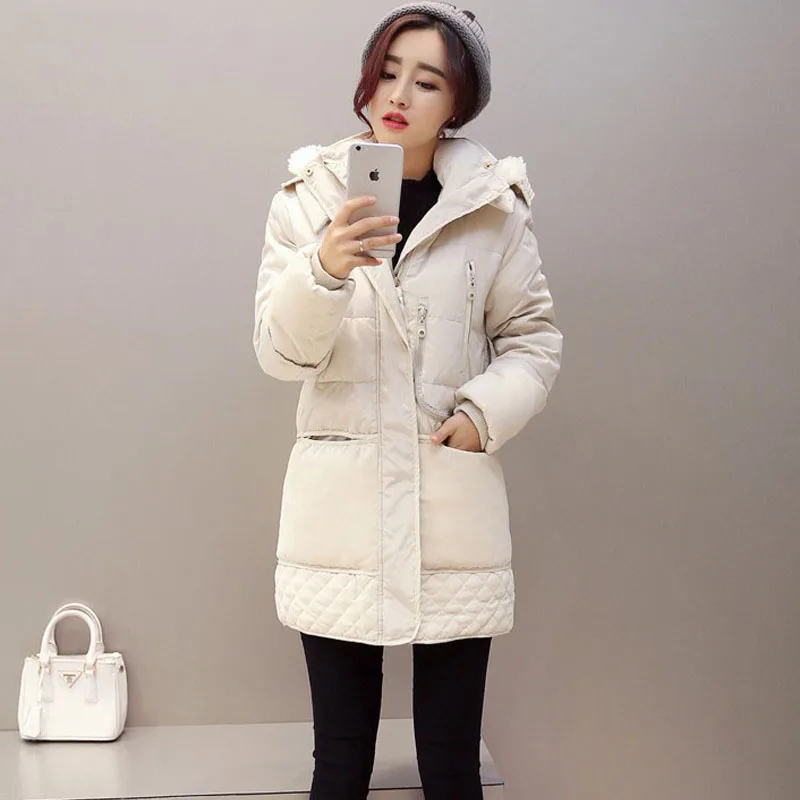 FTLZZ зимние куртки для женщин размера плюс пальто с хлопковой подкладкой повседневные тонкие парки с капюшоном средней длины женская теплая зимняя верхняя одежда