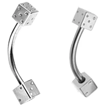 1 шт 1,2x8x3 мм нержавеющая сталь кости бровей кольцо белый квадратный глаз кольца, пирсинг тела, украшения