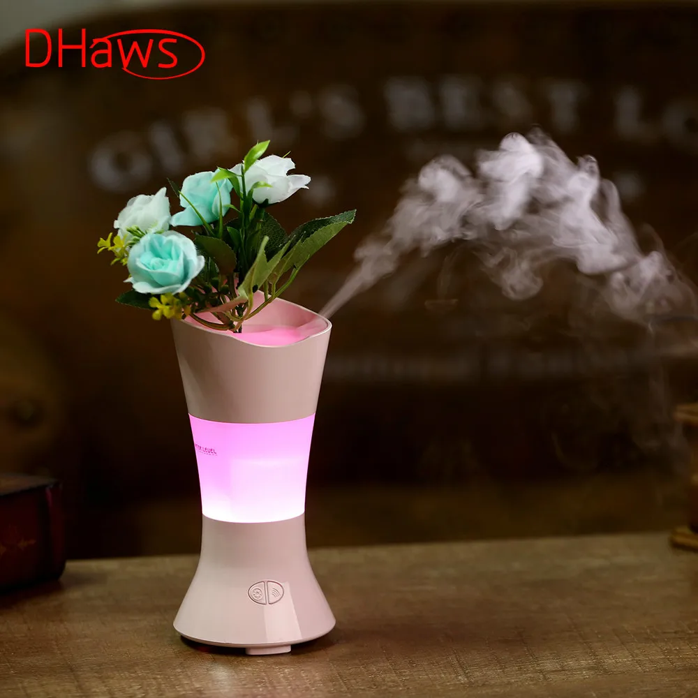 

DHaws Clearance USB Flower Fairy Lighthouse Air Humidifier Mini USB Essential Aroma Diffusers with 7 LED Color Night Light