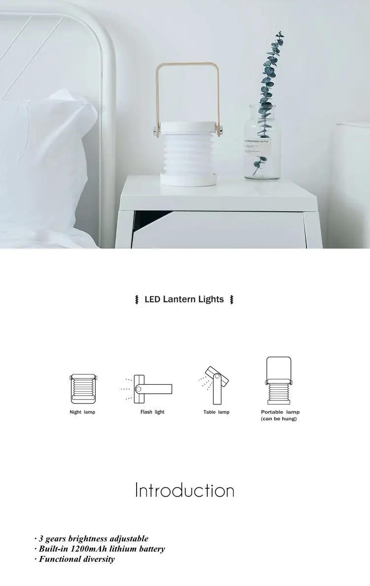 Творческий Многофункциональный светодиодный Отдых Путешествия Фонари Портативный складной USB LED домашний стол ночник диммер настольная Фонарик лампы