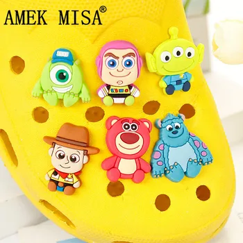 

Novelty Cute 12 Pcs 2 Sets PVC Garden Shoe Charm Decorations Toy Story and MU,Accessories Shoe Buckle Fit Bands/Bracelets/Croc