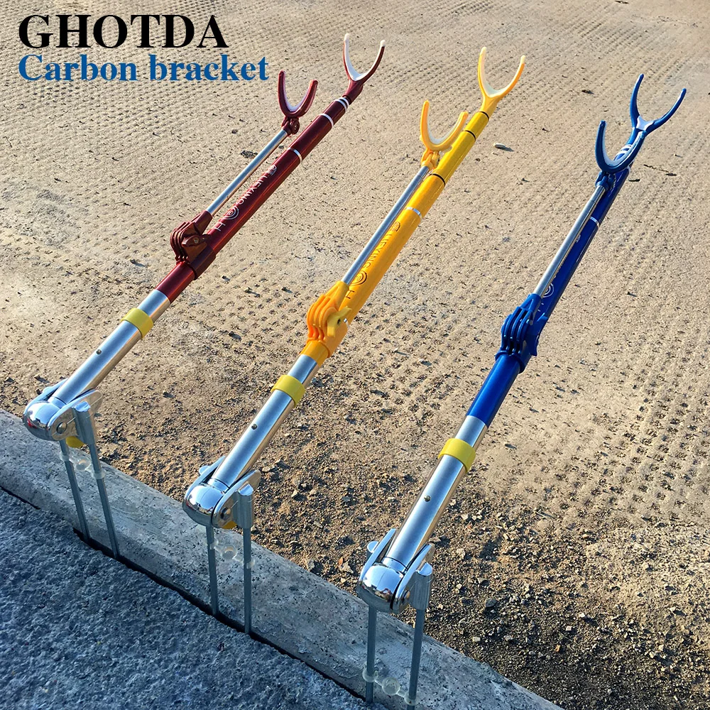 قوي الكربون الألياف الأسماك قضيب حامل حامل قابل للتعديل تصغير الصيد قضيب قوس 1.7 متر 2.1 متر 2.4 متر قوي الكربون الألياف الأسماك قضيب حامل حامل قابل للتعديل تصغير الصيد قضيب قوس 1.7 متر 2.1 متر 2.4 متر