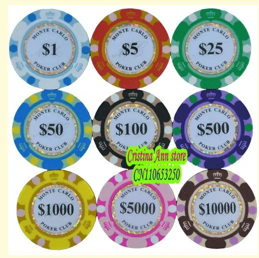 Different types of poker chips