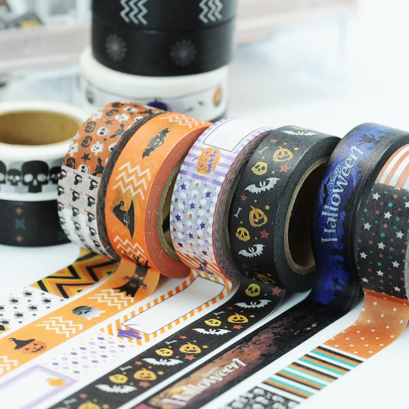 

Coloffice 1PC cool design15mm*10m Halloween washi tape DIY photo album notebook decoration Adhensive tapes school office supply