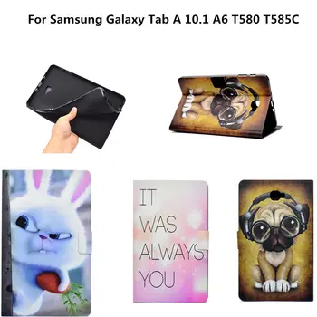 

Tab A6 10.1 SM-T580 Cartoon PU Leather Case For Samsung Galaxy Tab A6 A 6 2016 10.1 T585 T580 T585C Tablet Cover Cases