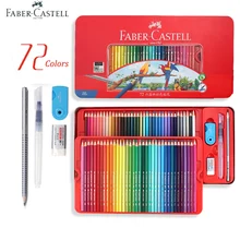 Faber Castell Professional Watercolor Pencils in Storage Tin 60/72 Multi Colored Art Drawing Pencils in Bright Shades,Layering csqb024 24 in 1 colored drawing pencils set