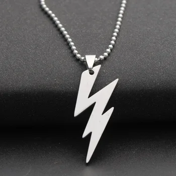 

10 Movie Character Superhero Sign Natural Weather Lightning Necklace Stainless Steel Flash Lightning Symbol Necklace jewelry