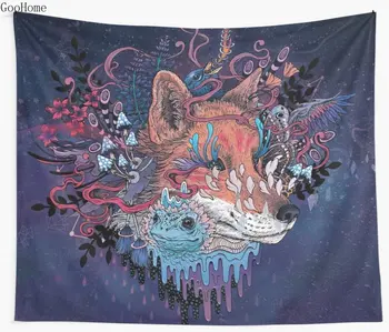 

Art Design Cartoon Fox Envoy (Kitsune) Wall Tapestry Cover Beach Towel Throw Blanket Picnic Yoga Mat Home Decoration