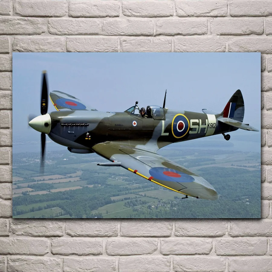 Самолеты Warbird супермарин Spitfire гостиная дома стены искусства Декор деревянная рамка ткань плакаты EX463