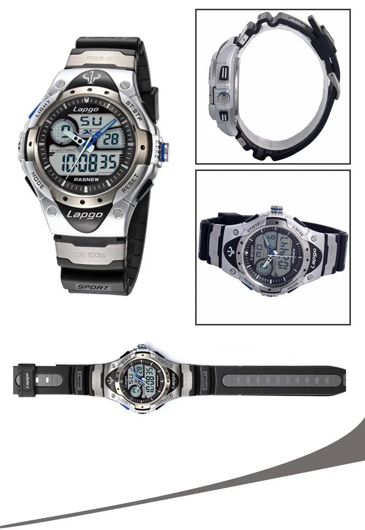 PASNEW Лидер продаж Модные крутые электронные цифровые многофункциональные водонепроницаемые спортивные знаменитые Роскошные Брендовые мужские часы PLG-388AD