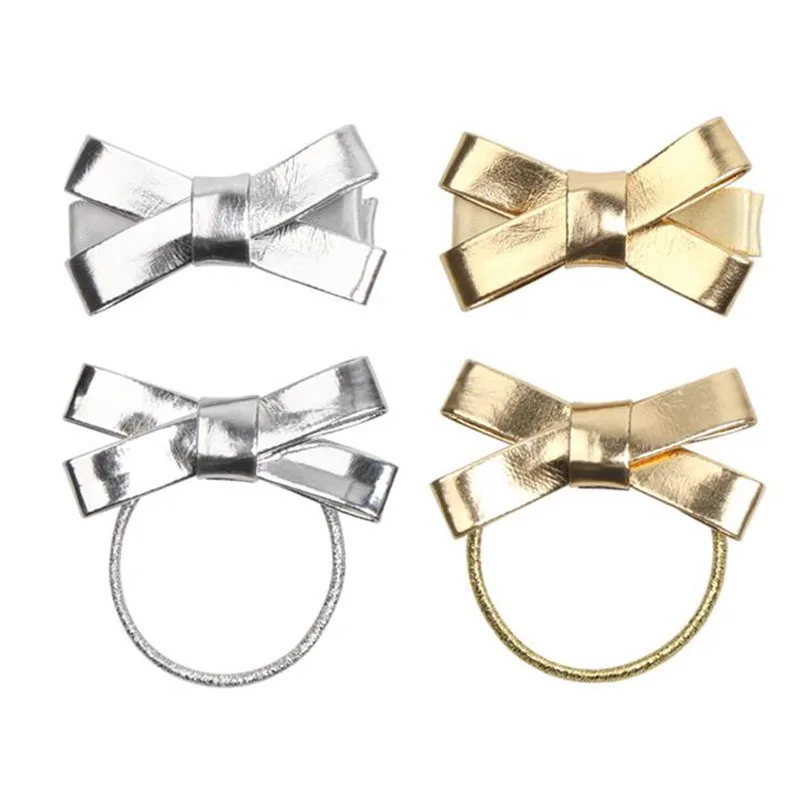 #61113  PU Bow Hair Accessories Pajarita Gomas Par...