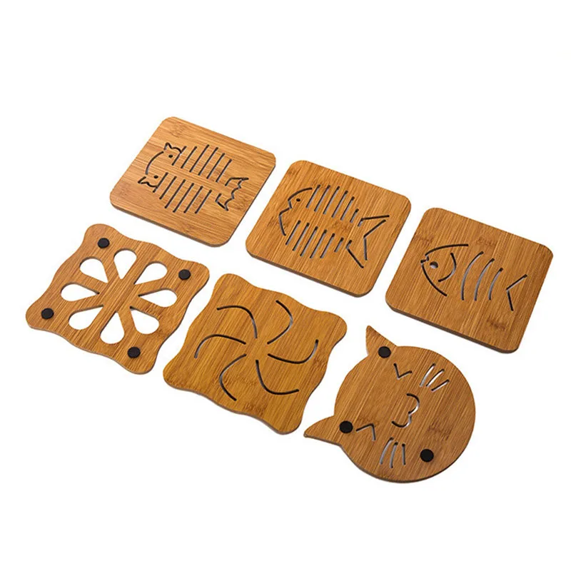 

6pcs Nordic Dining Table Mat Disc Bowl Pads Coasters Waterproof Table Cloth Pad Modern Non-slip Pad Wood Coasters Cup Mat