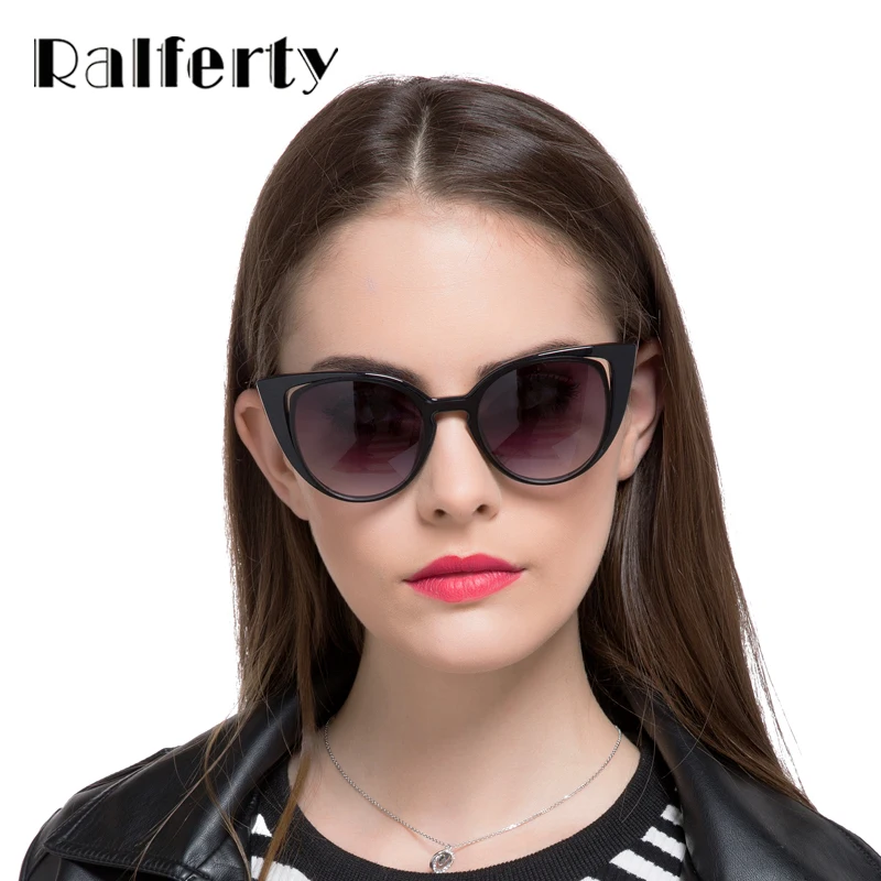 Ralferty очки солнцезащитные женские топ женский конструктор солнцезащитные очки женские ретро солнечные очки винтаж кошачий глаз градиент очки UV400 солнцезащитные очки женщины защитное стекло