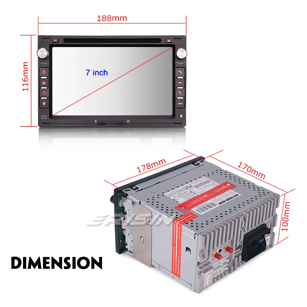 Erisin ES7886V 7 дюймовый автомобильный dvd плеер android 8 0 4G Оперативная память DAB OBD WiFi 3g для