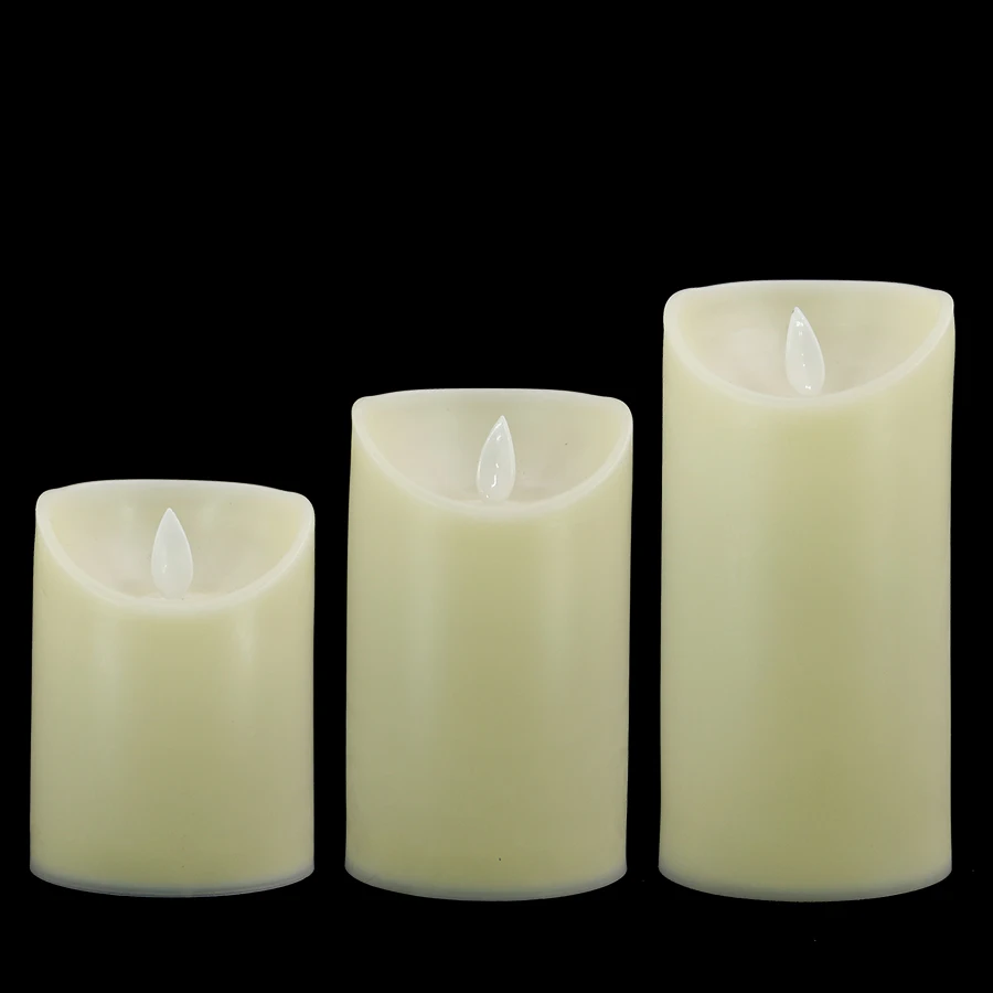 Ivory SET 3 шт./компл. светодиодный свечи Пластик имитация пламени лампы в форме свечи лампы светодиодный беспламенного свечи фонари рождественские Свадебная вечеринка велаш украшения - Цвет: Ivory SET