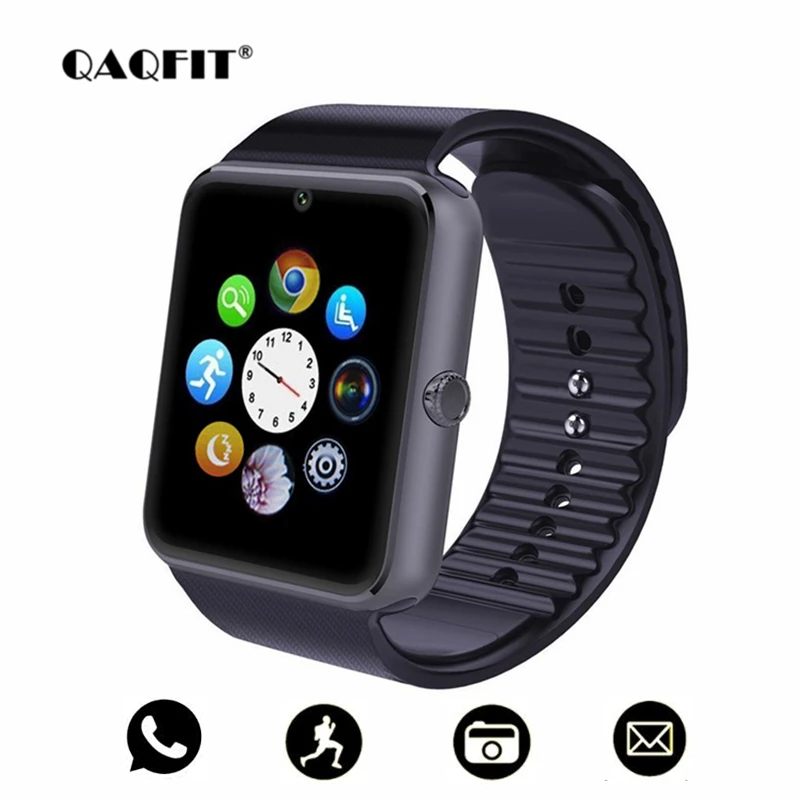 

QAQFIT Bluetooth Smart Watch Men GT08 With Touch Screen Big Battery Support TF Sim Card Camera For IOS iPhone Android Phone