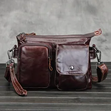 Fashion All-match Men’s Messenger Bag 100%Genuine Leather Handbags cowhide shoulder crossbody Leather Briefcase