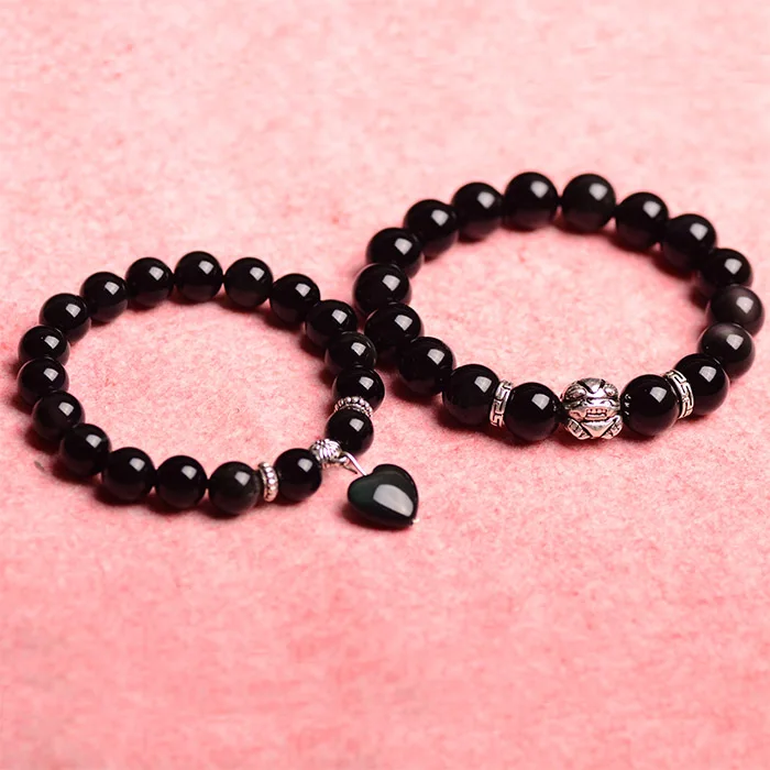 

2018 Trendy Natural Bracelets Obsidian and Brave Bracelet Bring fortune for Men and Women Jewelry Great Gift Free Shipping