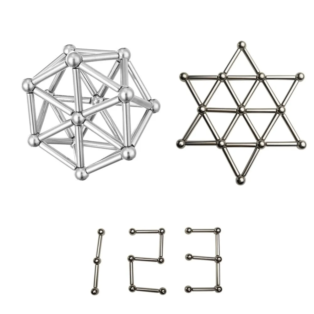 63 шт. Неодимовые Магнитные стержни металлические шарики постоянный сброс давления детская игрушка DIY строительные блоки