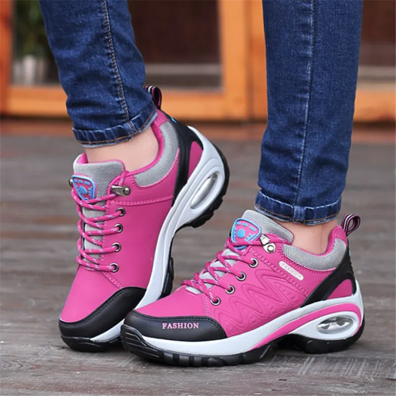 

Women Outdoor Casual shoes Leather suede Brand outdoor non-slip air damping fashion woman shoes tenis feminino EU 35-40