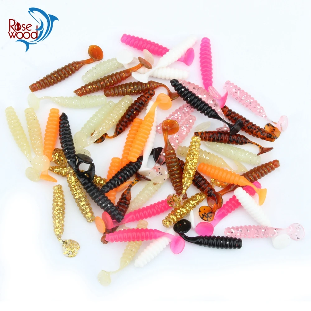 Full Swimming Fish Bait Fishing Lures Saltwater Freshwater 20pcs 10 Colors T-Tail Soft Lures Fishing Worms Accessories  (2)
