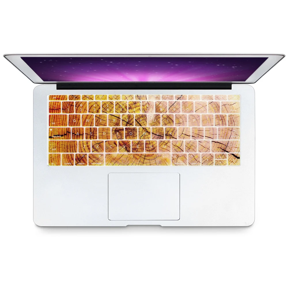 Для Macbook New Pro 13 A1708 версия без сенсорной панели силиконовый чехол для клавиатуры защита кожи много фотографий - Цвет: Wood Crack Texture