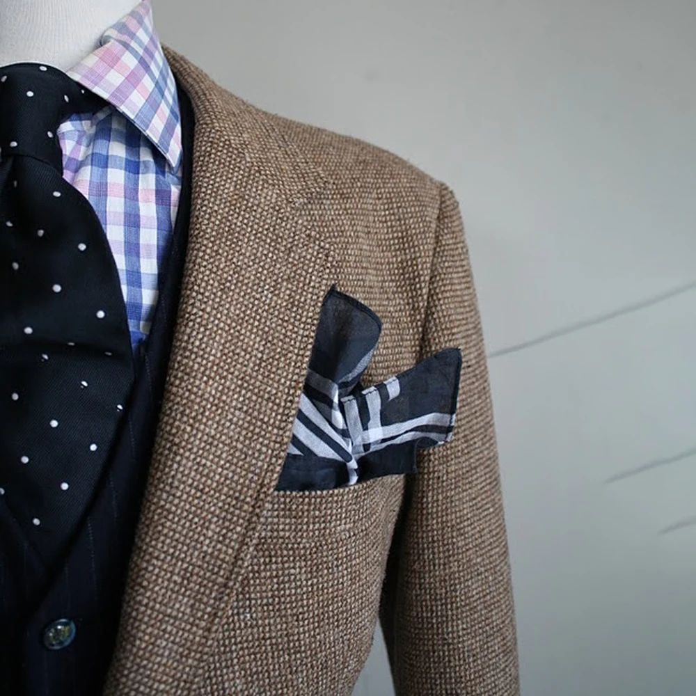 

Brown Nailhead Mens Tweed Jacket Men Custom Made Causal Blazer,Tailor Made Tweed Men Suit Jacket Veste Homme Costume Luxe