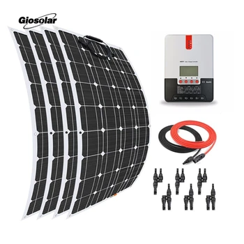 

Flexible Solar Panel 400W (4 x 100W) Battery Charger Monocrystalline cell with MPPT 40A Charge Controller for Marine Off-Grid