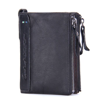 

Genuine Cowhide Leather Money Organizer Men Wallets Brand Quality Vintage Short Bifold Black Brown Coin Purse Card Holder Wallet
