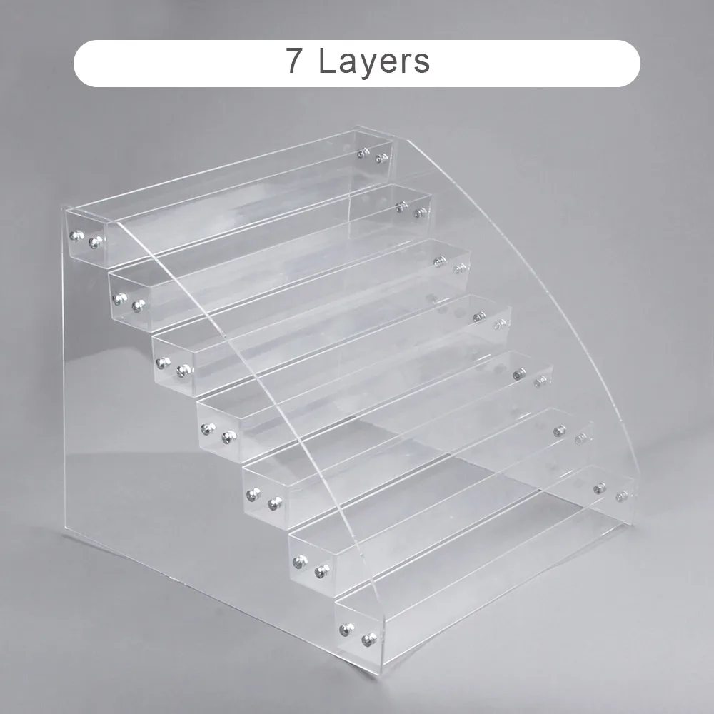 1 To 7 Tier Nail Polish Rack Display Holder Nail Tools Plastic Storage Box Acrylic Makeup Organizer Stand Case Nail Equipments - Цвет: 7 Layers