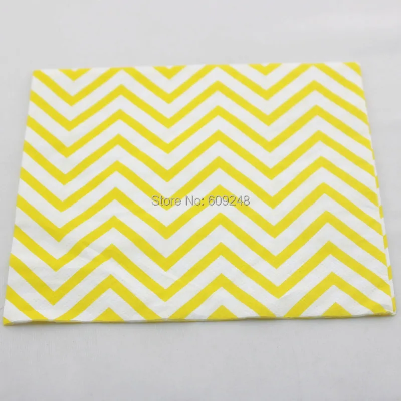 80pcs Personalized Vintage Holiday Birthday Wedding Yellow Chevron Party Paper Napkins Bulk 3 Days Delivery on Orders over $100 | Дом и сад